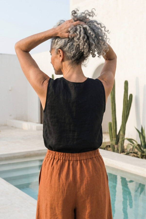 Blusa Brisa de lino negro
