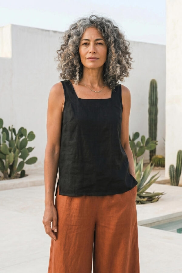 Blusa Brisa de lino negro