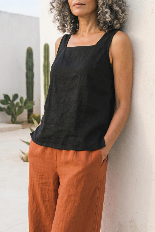 Blusa Brisa de lino negro