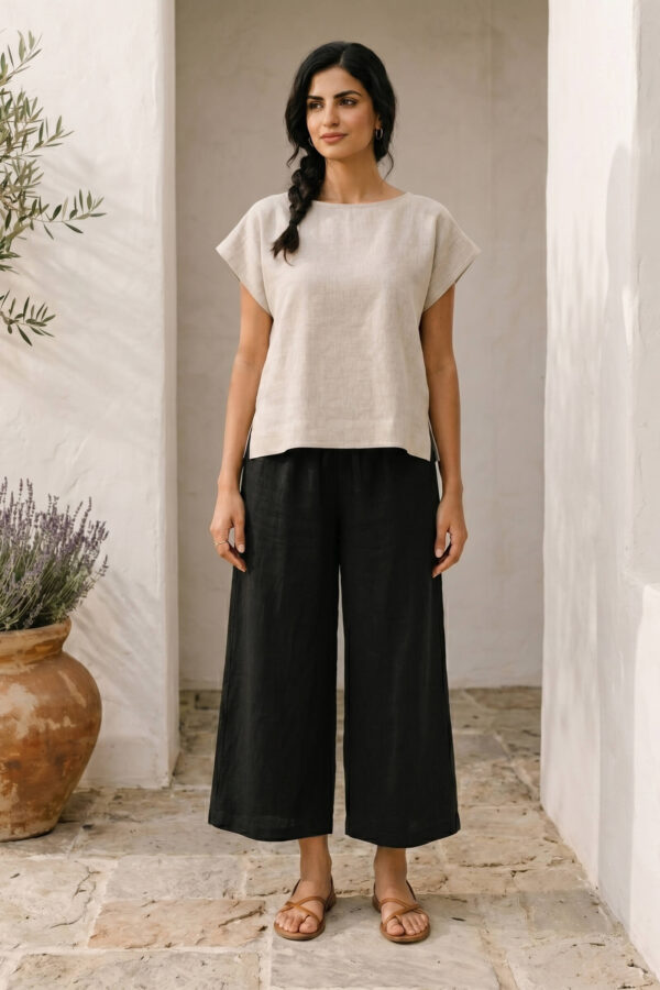 Blusa Nogal de lino avena