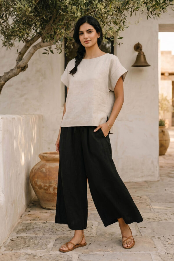 Blusa Nogal de lino avena