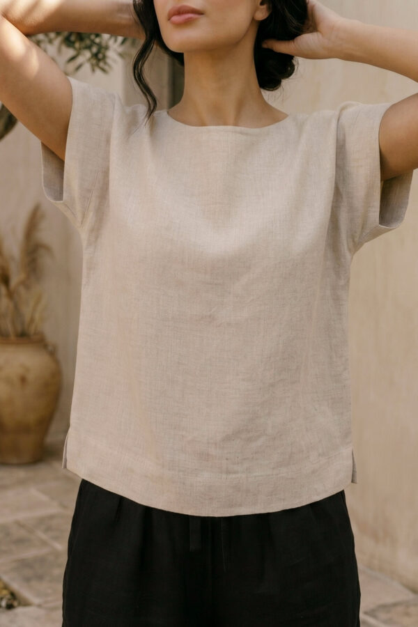Blusa Nogal de lino avena