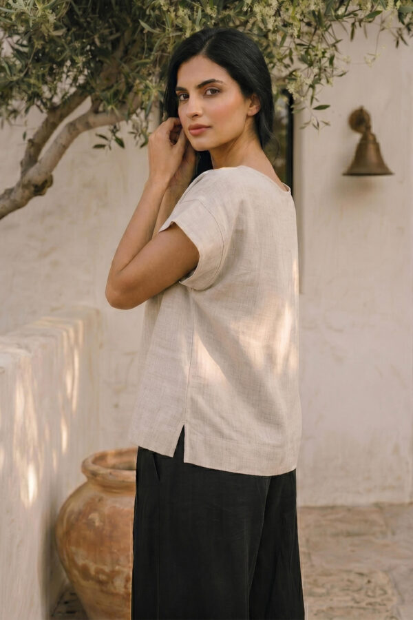 Blusa Nogal de lino avena