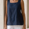 Blusa Brisa de lino azul marino
