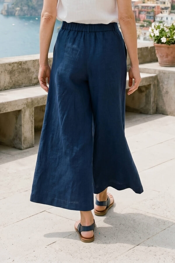 Pantalón Oliva de lino azul marino