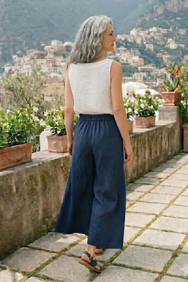 Pantalón Oliva de lino azul marino