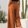 Pantalón Oliva de lino naranja caramelo