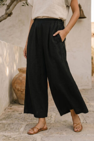 Pantalón Oliva de lino negro