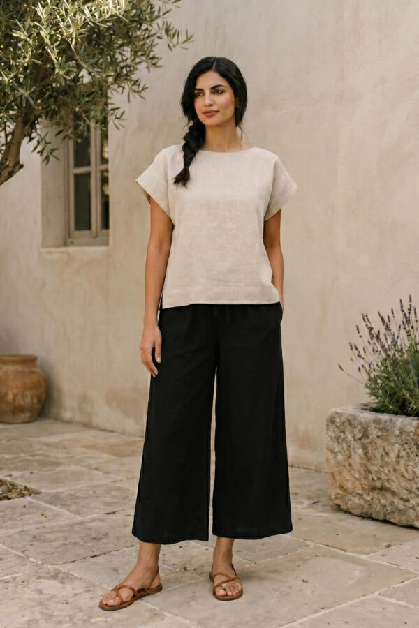 Pantalón Oliva de lino negro