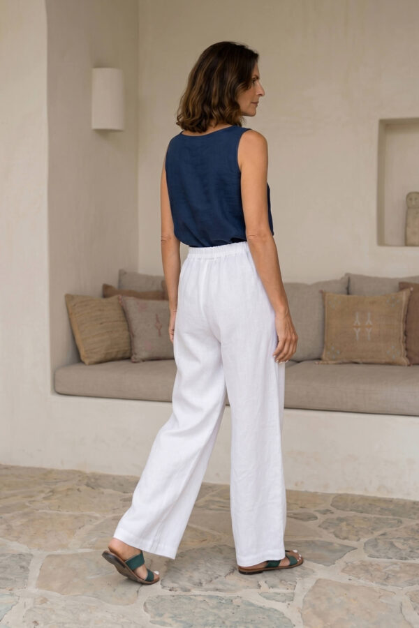 Pantalón Resort de lino blanco