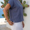 NOGAL | Blusa de lino plumbago