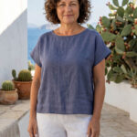 blusa-estilo-natural-mujer-40 NOGAL | Blusa de lino plumbago