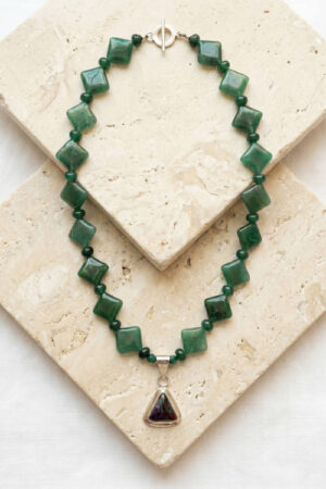 Joyería artesanal piedras naturales collar aventurina verde