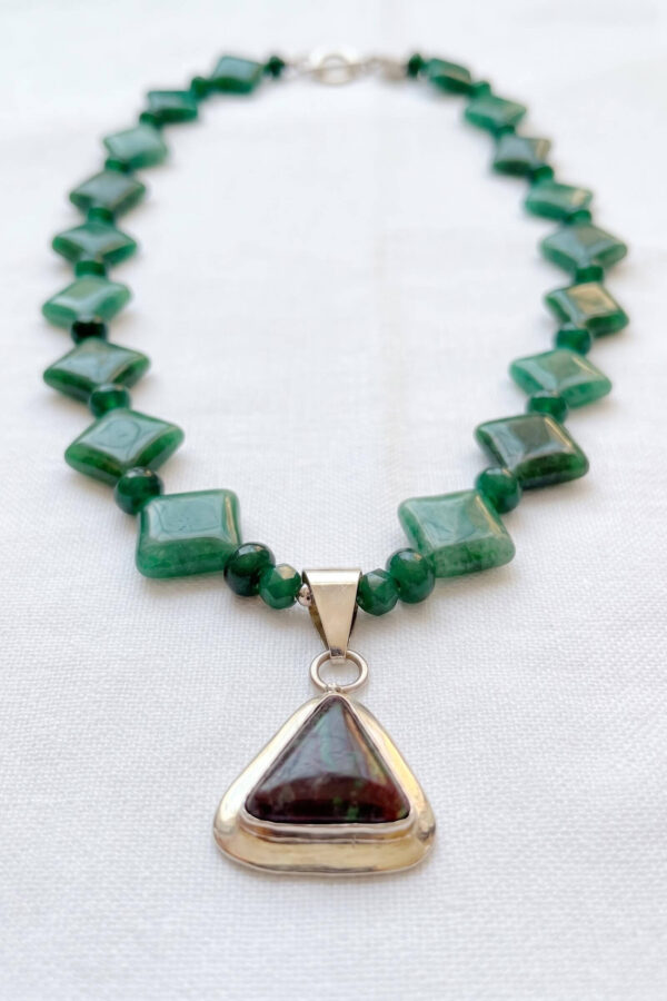 Joyería artesanal piedras naturales collar aventurina verde