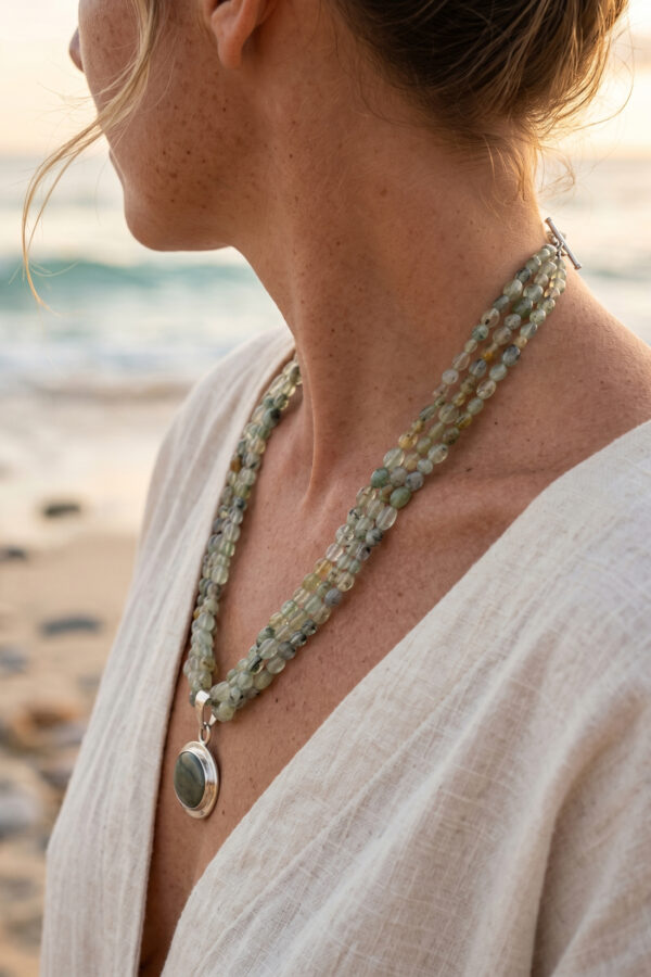 Joyería artesanal de estilo natural en cuarzo rutilado