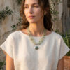 Collar artesanal de estilo natural en cuarzo rutilado