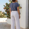 NOGAL | Blusa de lino plumbago