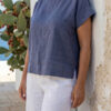 NOGAL | Blusa de lino plumbago