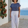 NOGAL | Blusa de lino plumbago