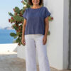 NOGAL | Blusa de lino plumbago