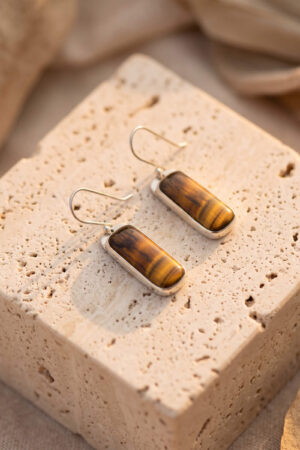 ARETES | Ojo de Tigre Rectangulares