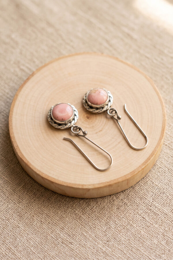 aretes-plata-opalo-rosa-circulares (9) ARETES | Ópalo Rosa Circulares