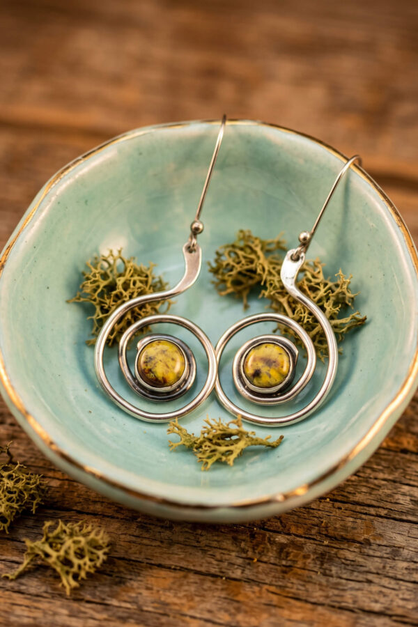 aretes-plata-opalo-verde-espiral (2) ARETES | Ópalo Verde Espiral