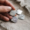 Aretes artesanales dos rombos de plata